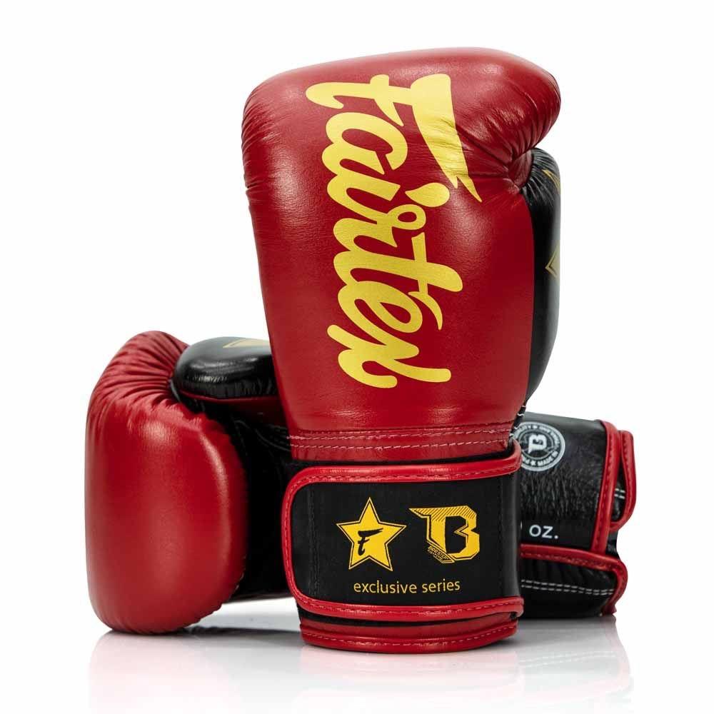 Fairtex X Booster Muay Thai Boxing Gloves Red Black Fight Equipment UK FEUK