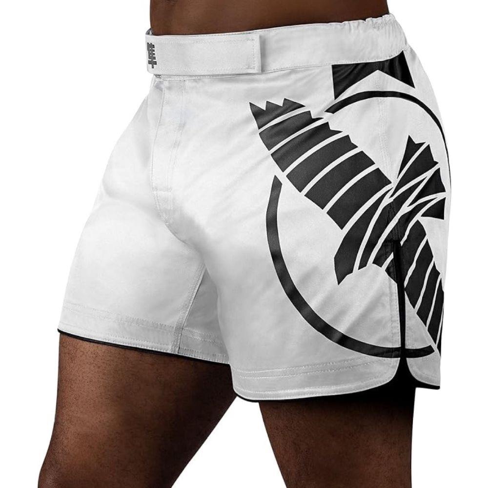 Hayabusa Icon Mid Thigh MMA Shorts White Black