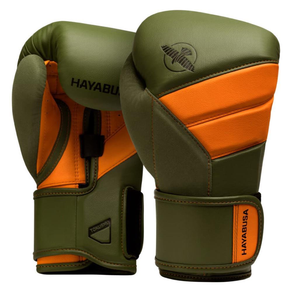 Hayabusa T3 Boxing Gloves Green Orange Fight Equipment UK FEUK