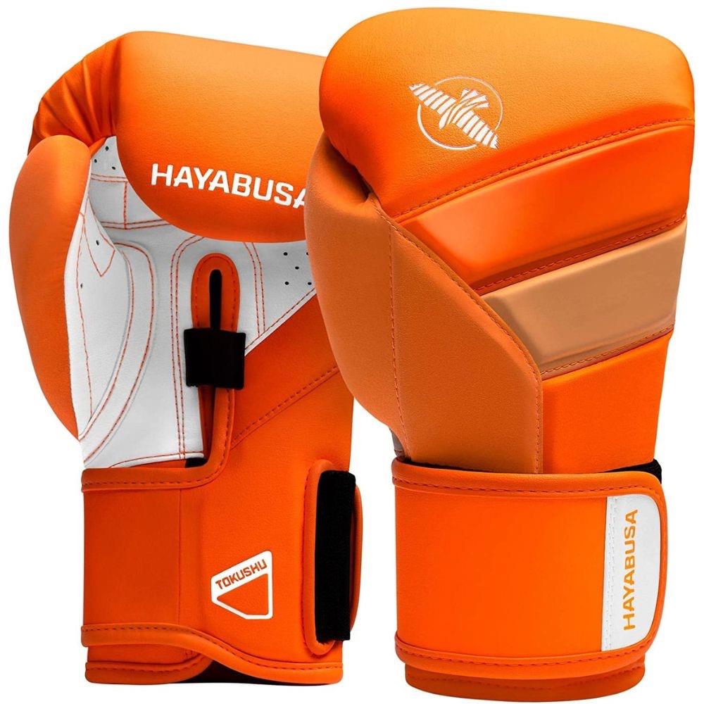 Hayabusa T3 Neon Boxing Gloves Orange Fight Equipment UK FEUK