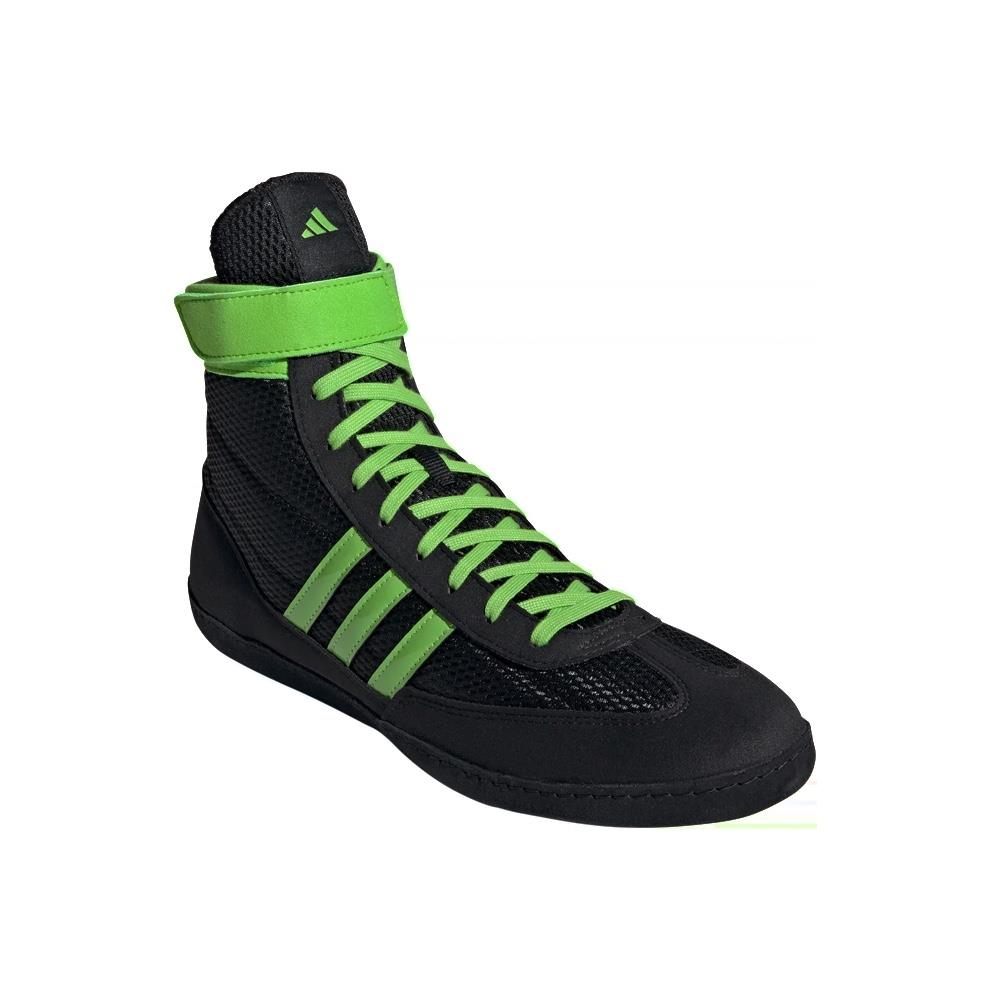 Adidas Combat Speed 4 Wrestling Boots - Black/Green-Adidas