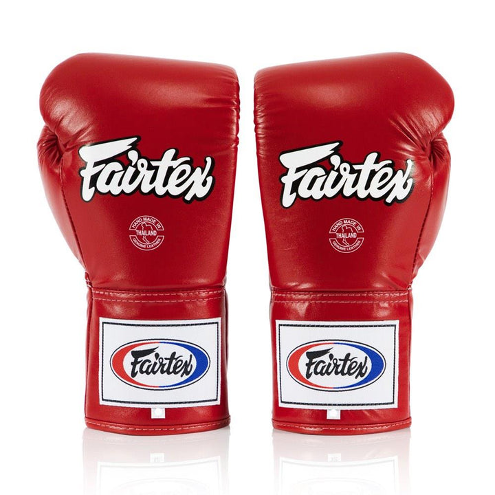 Fairtex Lace Up Competition Gloves - Red-Fairtex