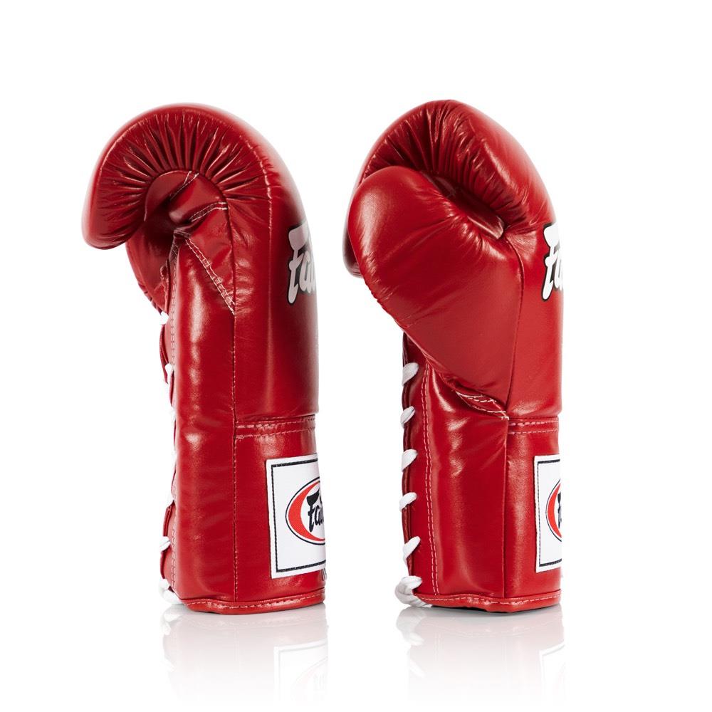 Fairtex Lace Up Competition Gloves - Red-Fairtex