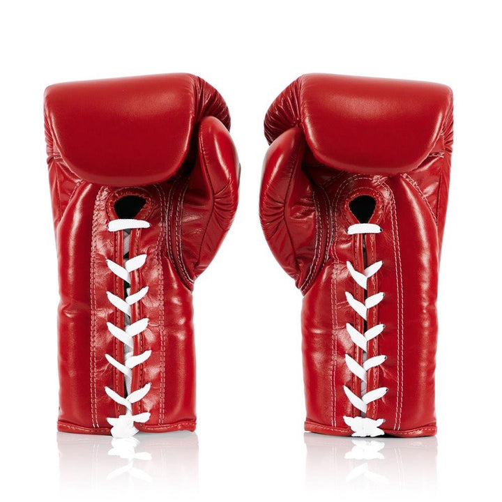 Fairtex Lace Up Competition Gloves - Red-Fairtex