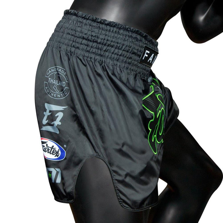 Fairtex Racer Muay Thai Shorts - Black-Fairtex