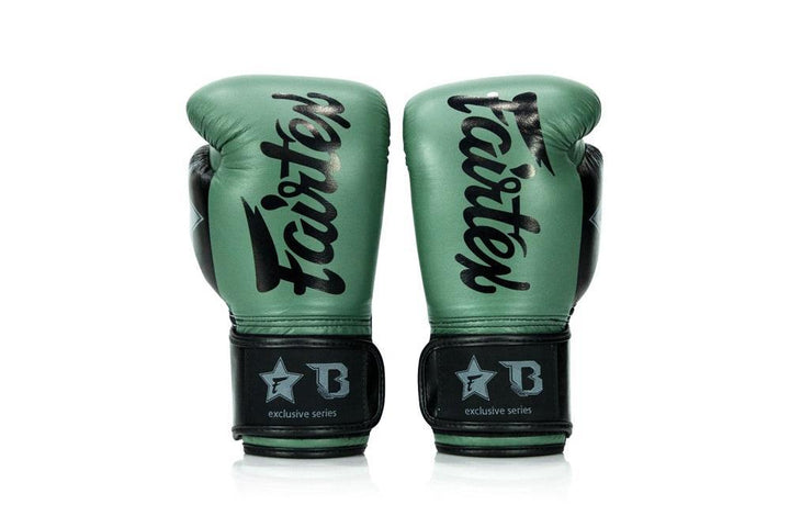 Fairtex x Booster Muay Thai Boxing Gloves - Green/Black-FEUK