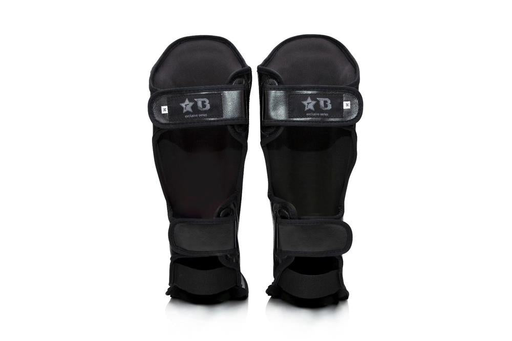 Fairtex x Booster Muay Thai Shin Guards - Black/Grey-FEUK