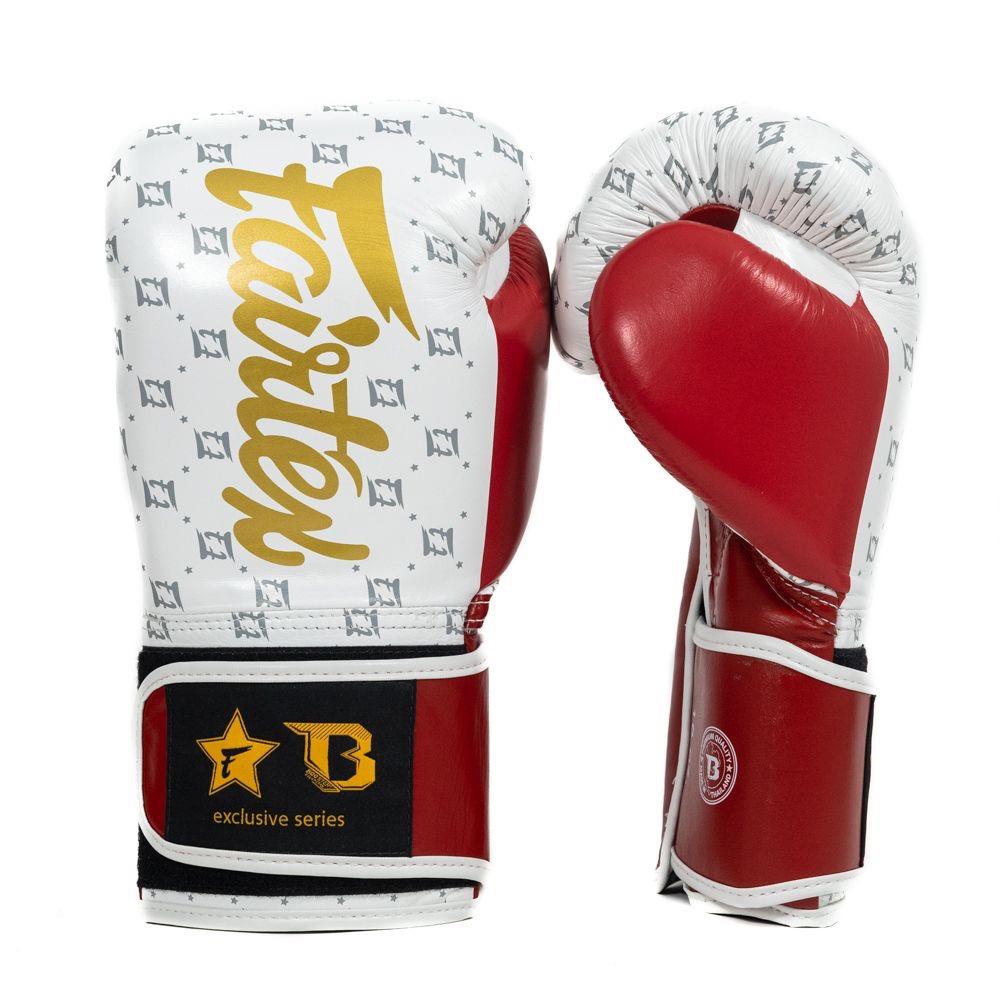 Fairtex X Booster Star Boxing Gloves - White/Red-Fairtex