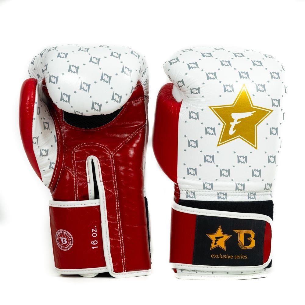 Fairtex X Booster Star Boxing Gloves - White/Red-Fairtex