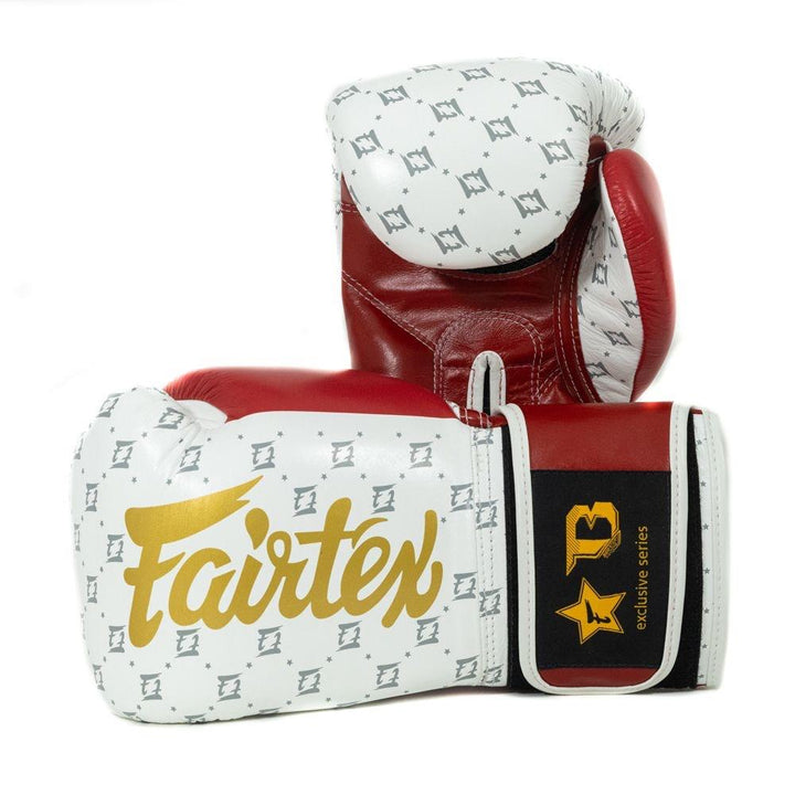 Fairtex X Booster Star Boxing Gloves - White/Red-Fairtex