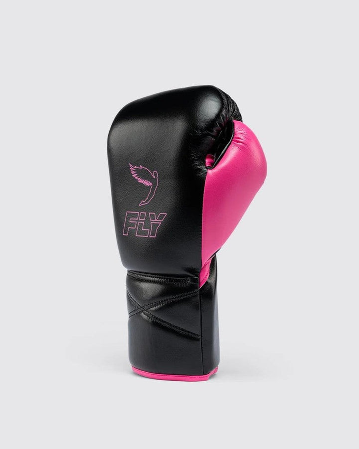 Fly Superlace X Boxing Gloves - Black/Pink-Fly