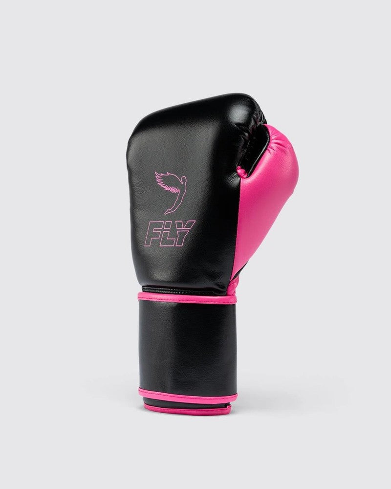 Fly Superloop X Boxing Gloves - Black/Pink-Fly