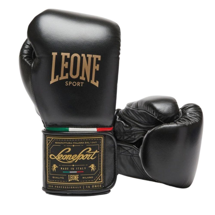 Leone Orlando Classico Tricolore Boxing Gloves - Black-Leone 1947