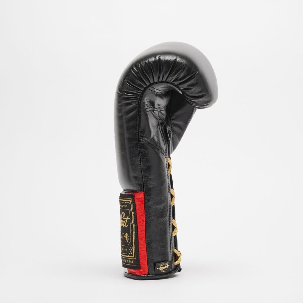 Leone Orlando Classico Tricolore Lace Boxing Gloves - Black
