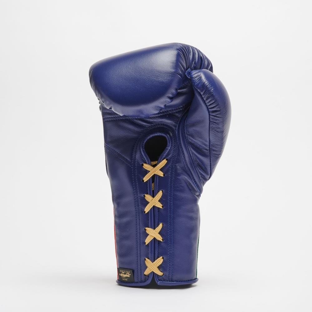 Leone Orlando Classico Tricolore Lace Boxing Gloves - Blue-Leone 1947