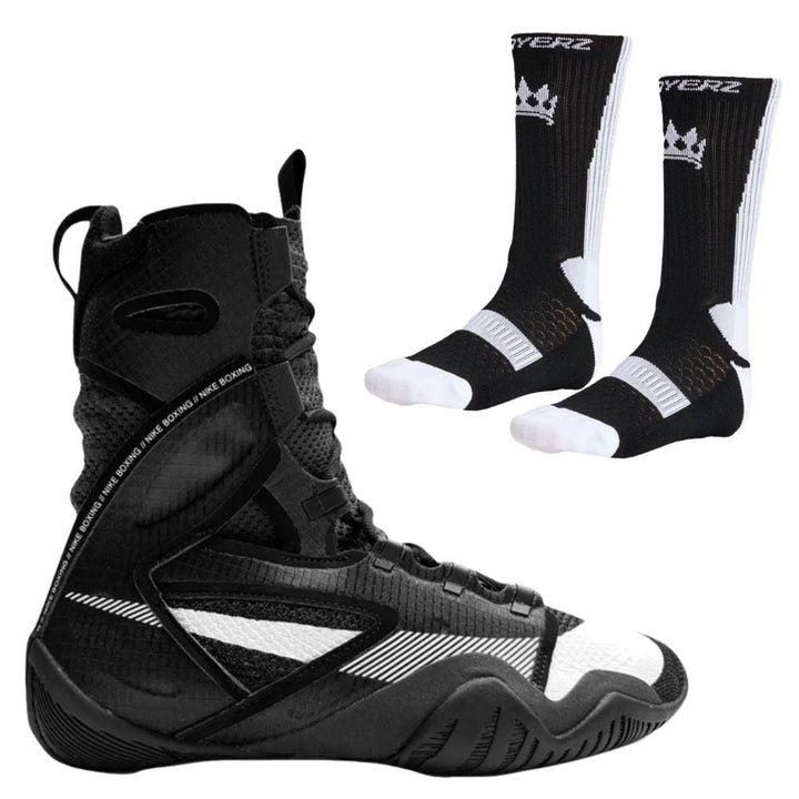 Nike Hyper KO 2 Boxing Boots - Black/White (Free Socks)-Nike