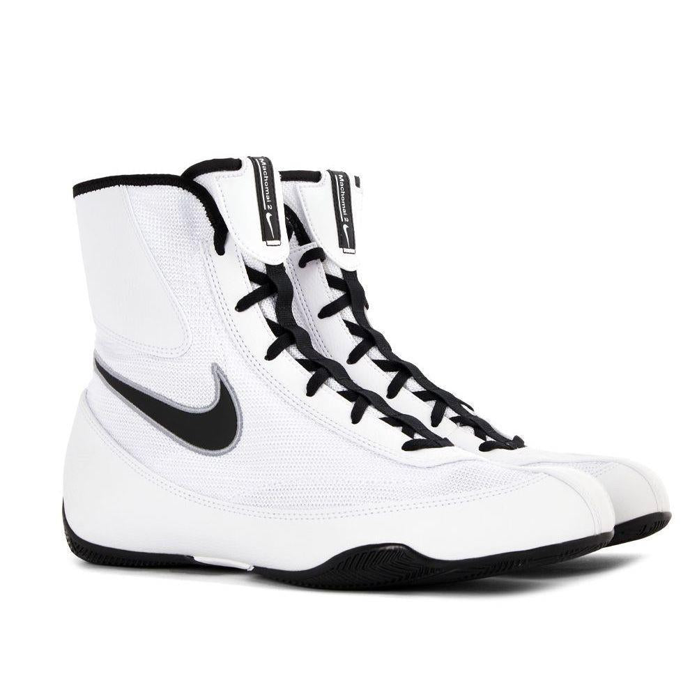 Nike Machomai 2 Boxing Boots - White/Black (Free Playerz Socks)-FEUK