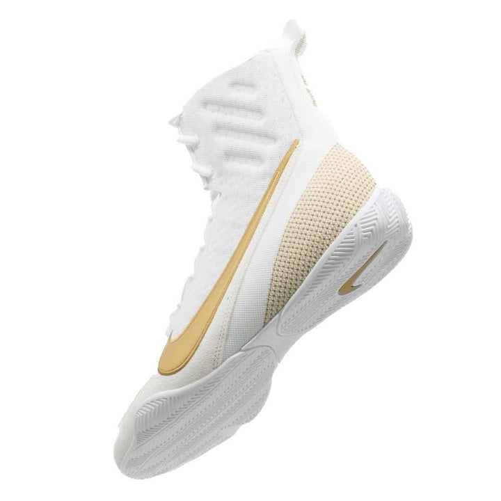 Nike Machomai 3 Boxing Boots - White/Gold - Free Socks-Nike