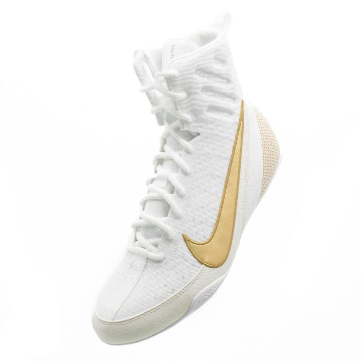 Nike Machomai 3 Boxing Boots - White/Gold - Free Socks-Nike