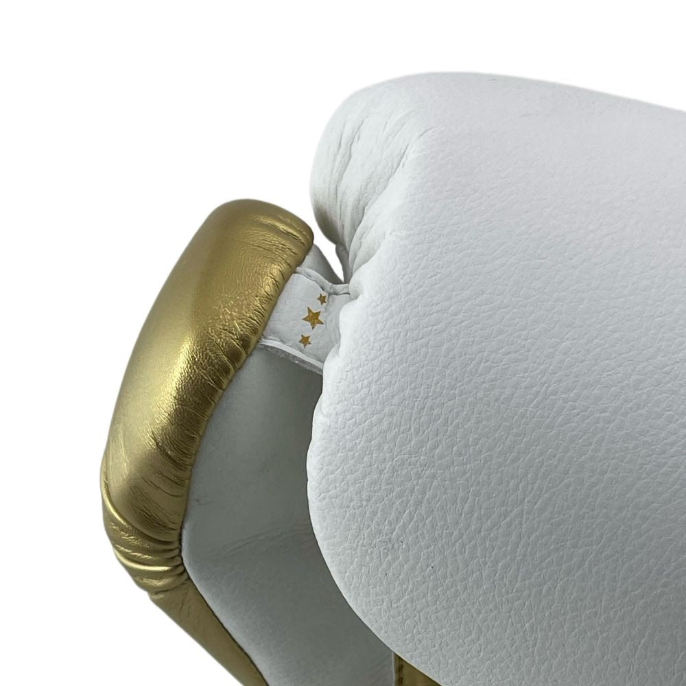 Playerz Power Boxing Gloves - White/Gold-Playerz Boxing