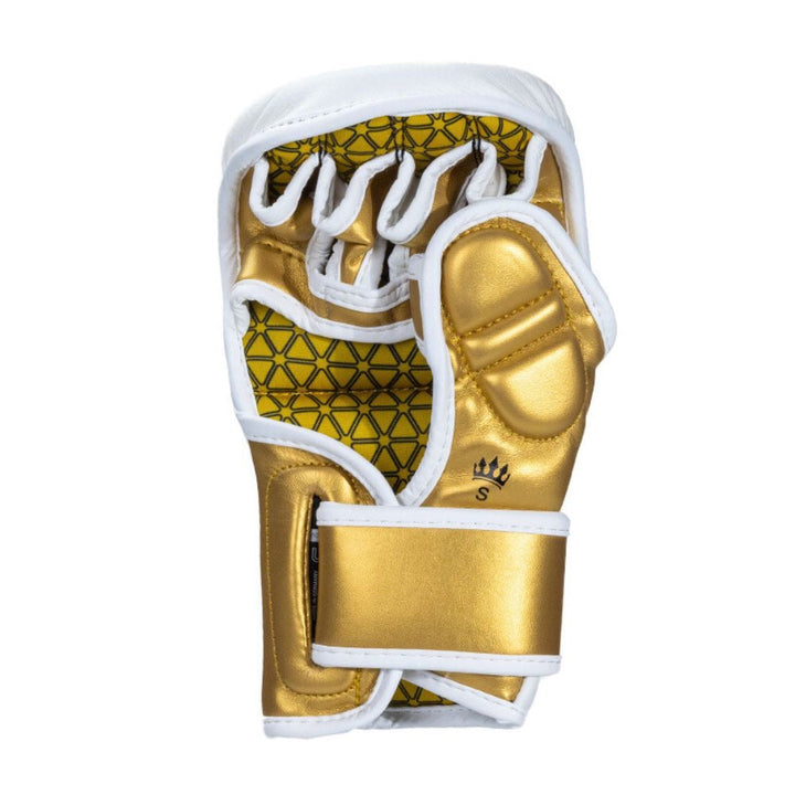 Playerz Power MMA Sparring Gloves - White/Gold-Playerz Boxing