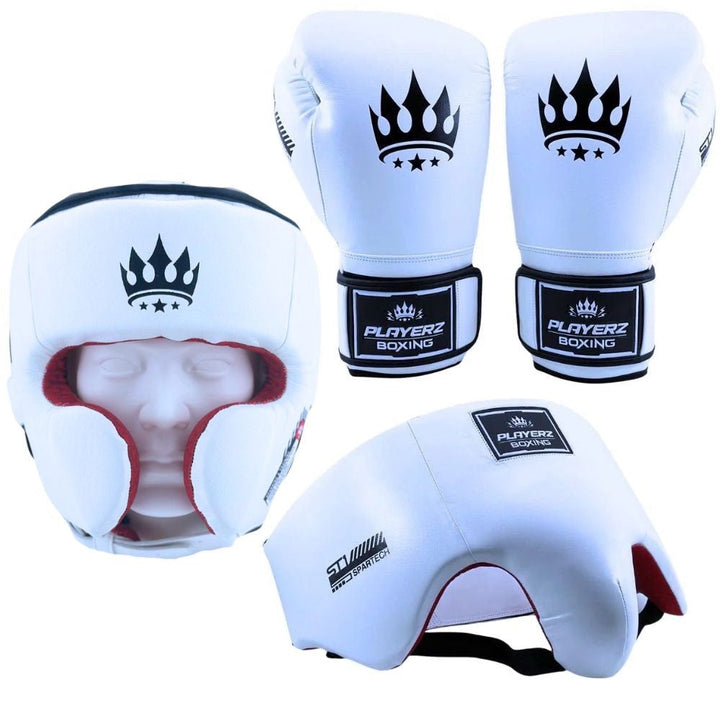 Playerz SparTech Boxing Set - White-Playerz Boxing