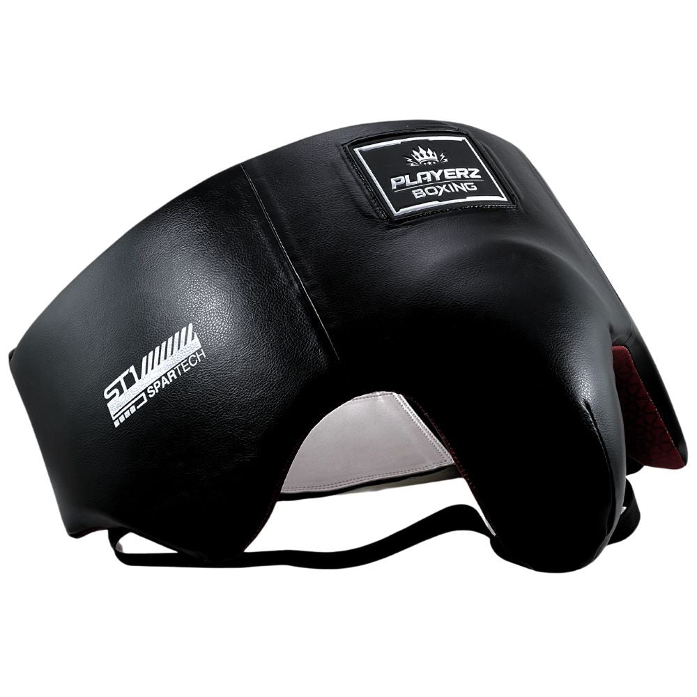 Playerz SparTech Groin Guard - Black/White-Playerz Boxing