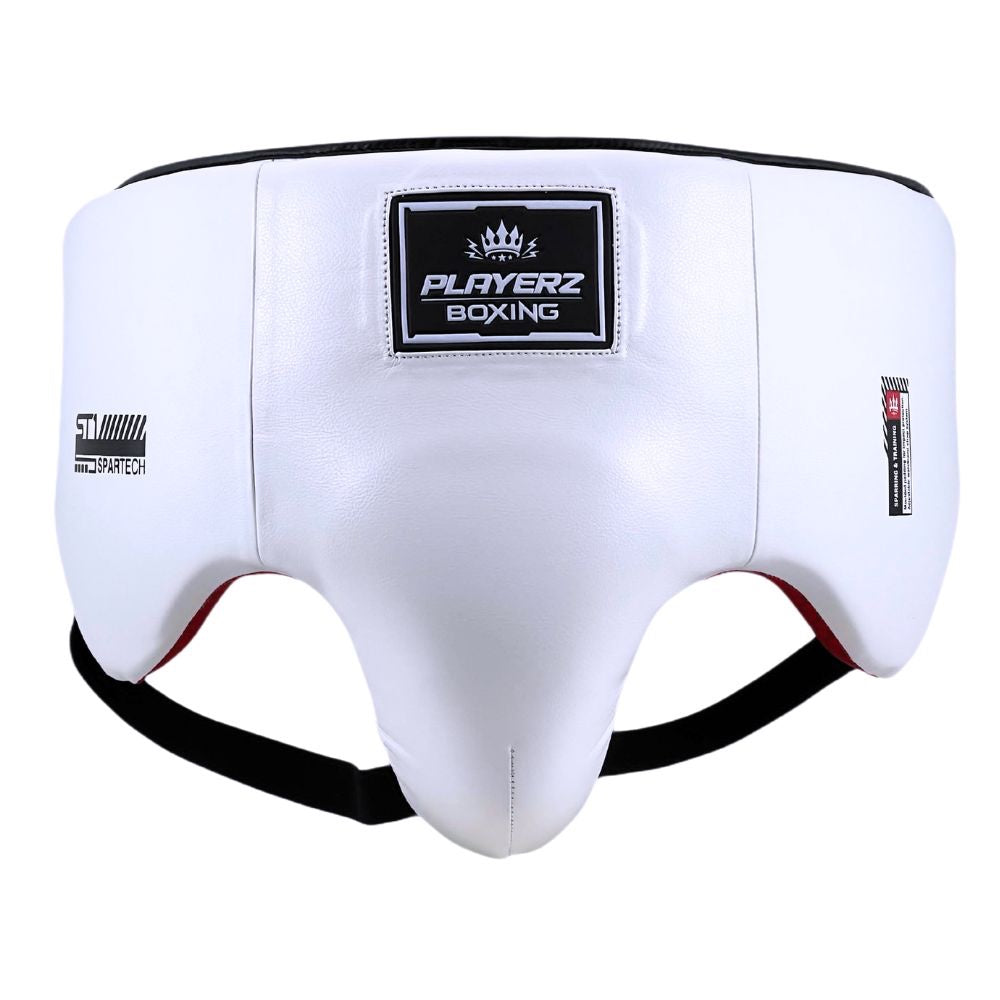 Playerz SparTech Groin Guard - White/Black-Playerz Boxing