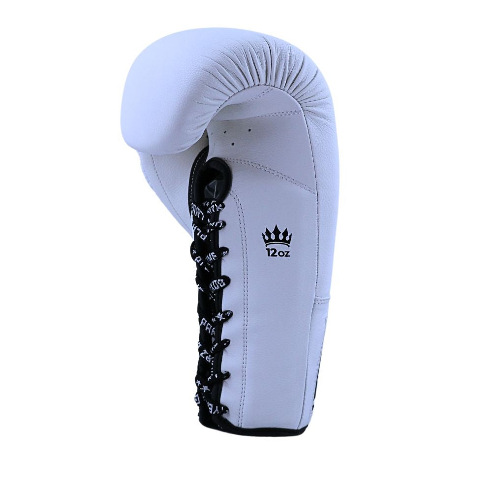 Playerz SparTech Lace Boxing Gloves - White/Black-Playerz Boxing