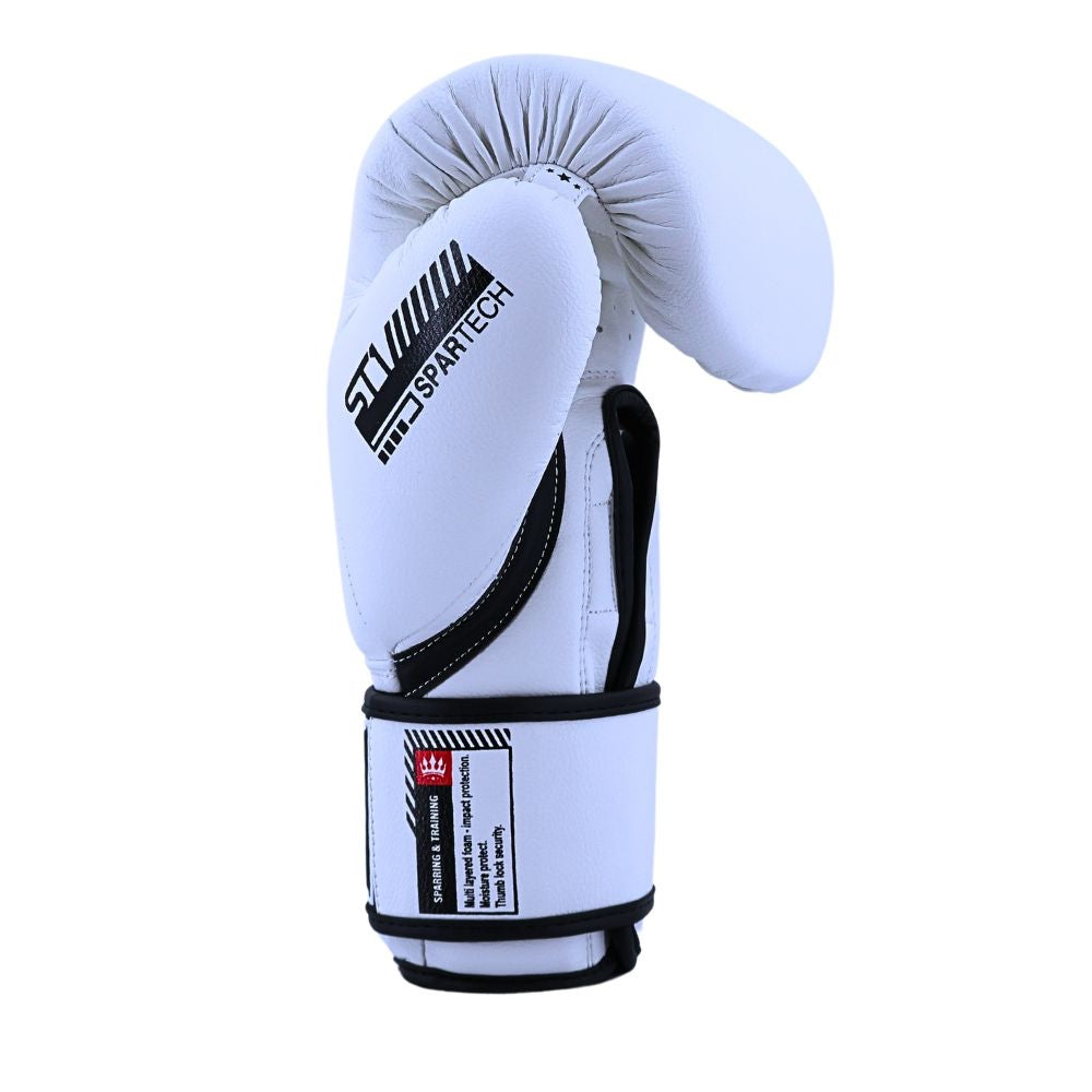 Playerz SparTech Boxing Gloves - White/Black-Playerz Boxing