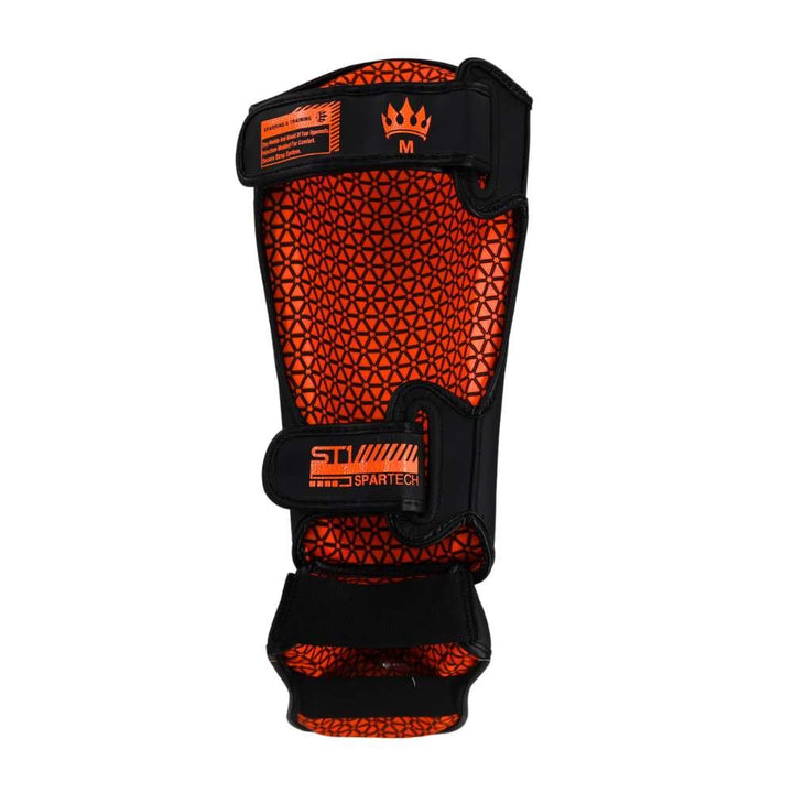 Playerz SparTech Shin Guards - Neon Orange-Playerz Boxing