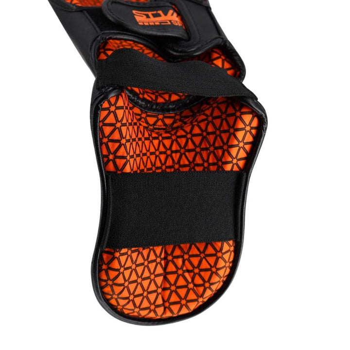 Playerz SparTech Shin Guards - Neon Orange-Playerz Boxing