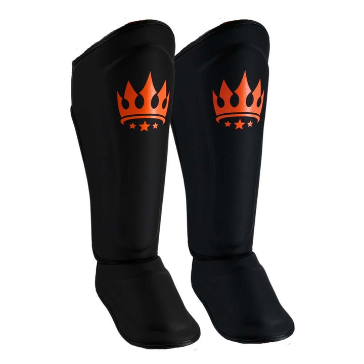 Playerz SparTech Shin Guards - Neon Orange-Playerz Boxing