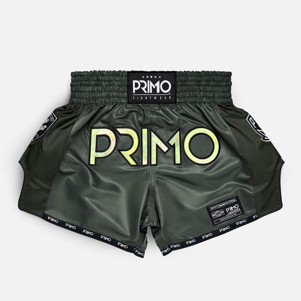 Primo Muay Thai Shorts - Hologram Series - Valor Green-Primo