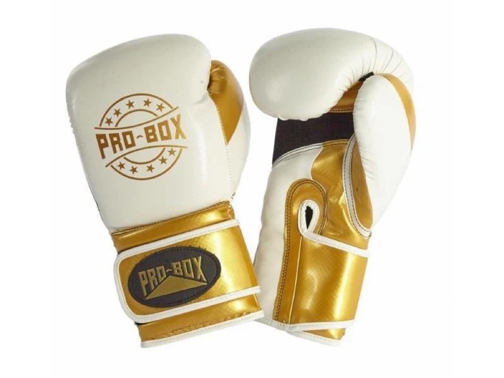 Pro Box Champ Spar Kids Boxing Gloves - White/Gold - 6oz-Pro Box