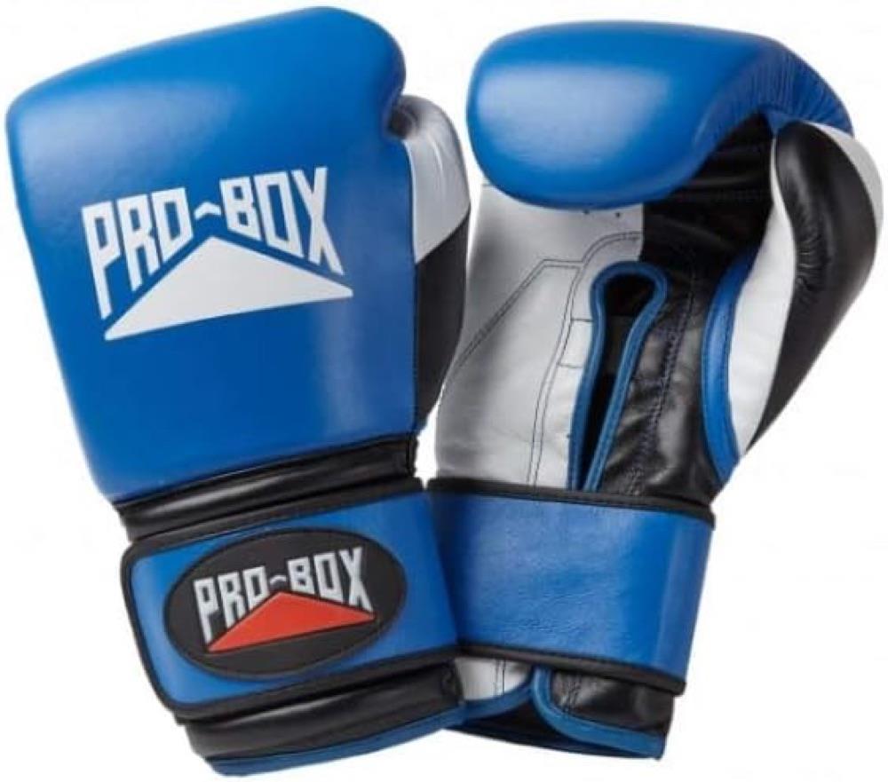 Pro Box Pro Spar Boxing Gloves - Blue/White - 18oz-Pro Box