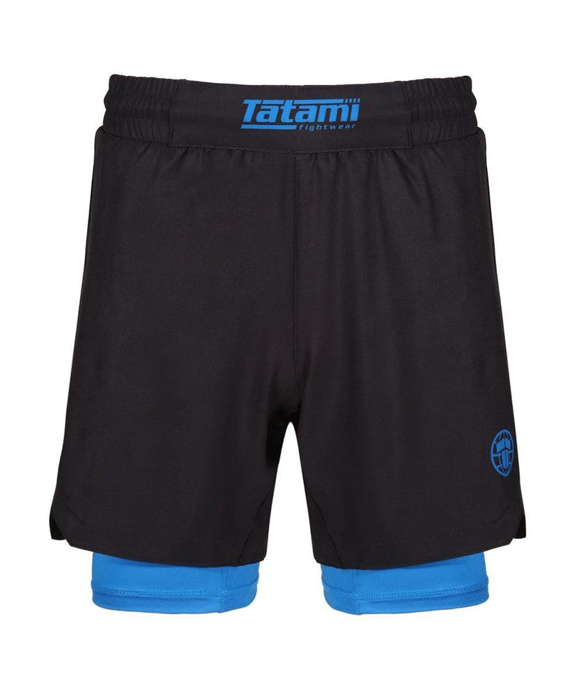 Tatami Dual Layer Grappling Shorts - Black/Blue-FEUK