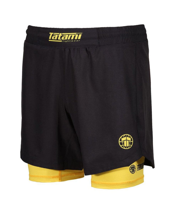 Tatami Dual Layer Grappling Shorts - Black/Yellow