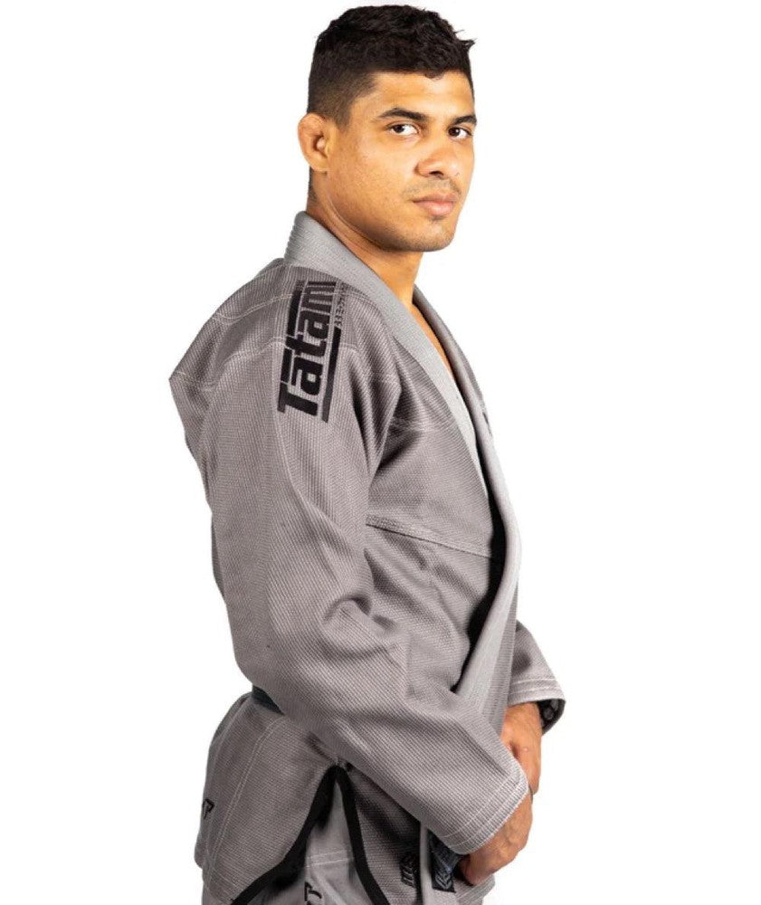 Tatami Black Label Estilo BJJ Gi - Grey/Black-est-label-blkgry-A5-FEUK