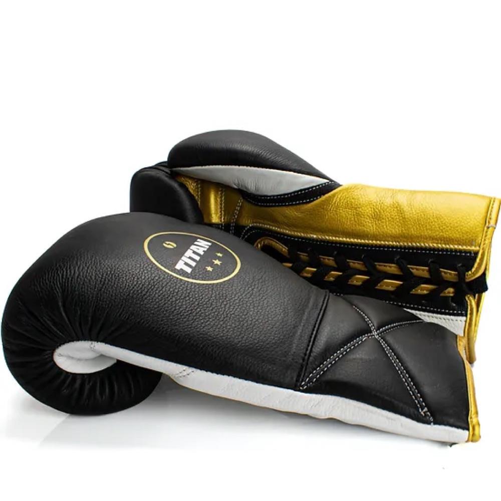 Titan Velocity 3.0 Lace Boxing Gloves - Black - 10oz-FEUK