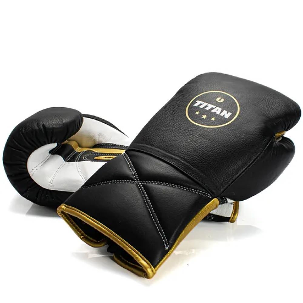 Titan Velocity 3.0 Lace Boxing Gloves - Black - 10oz-FEUK