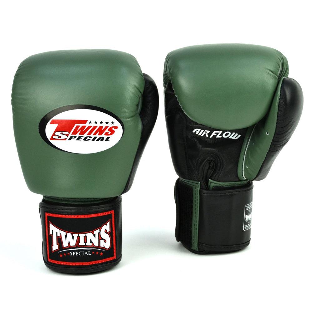 Twins Air Flow Boxing Gloves - Green/Black-Twins