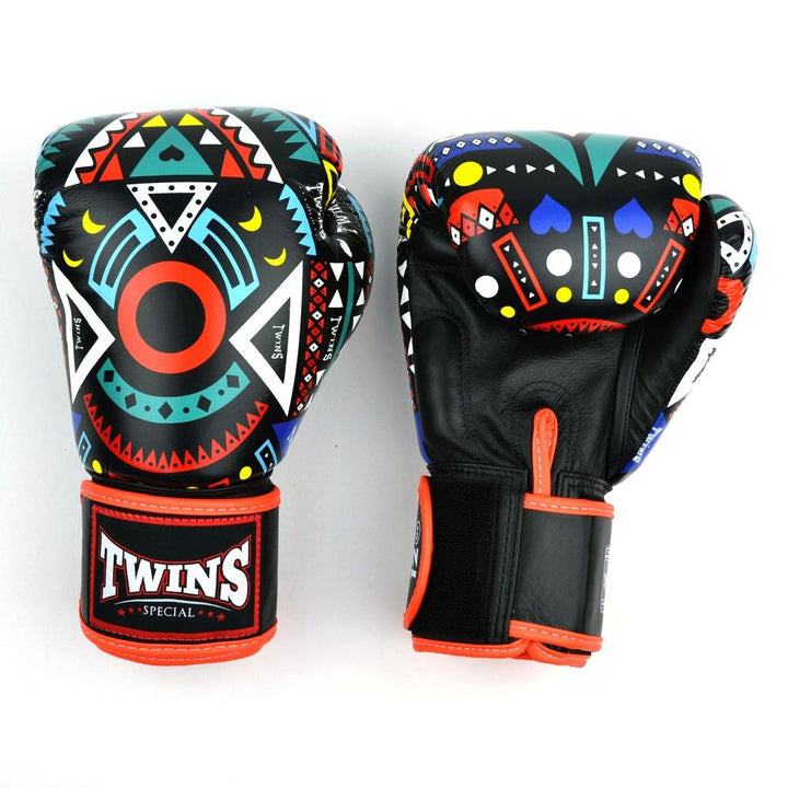 Twins Aztec Boxing Gloves - Orange-Twins