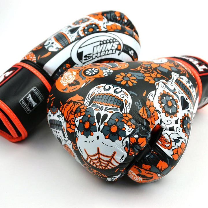 Twins Calaveras Boxing Gloves - Orange-Twins