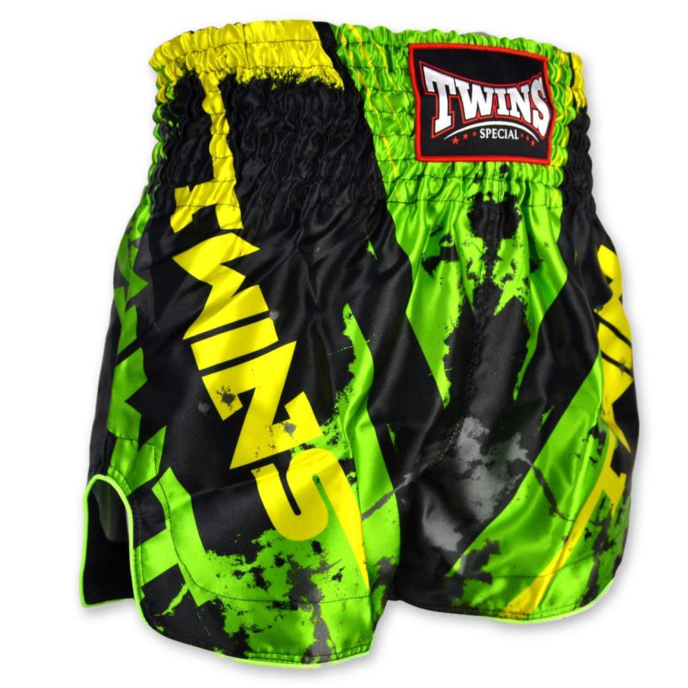 Twins Candy Muay Thai Shorts - Black/Green-Twins