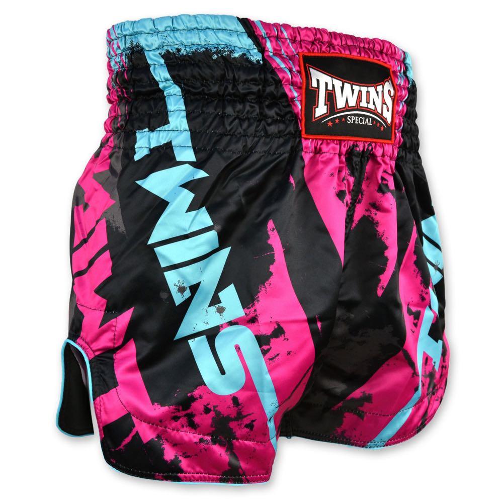 Twins Candy Muay Thai Shorts - Black/Pink-Twins