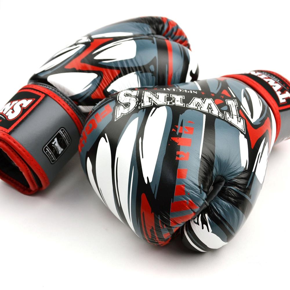 Twins Demon Boxing Gloves - Grey/Red-Twins