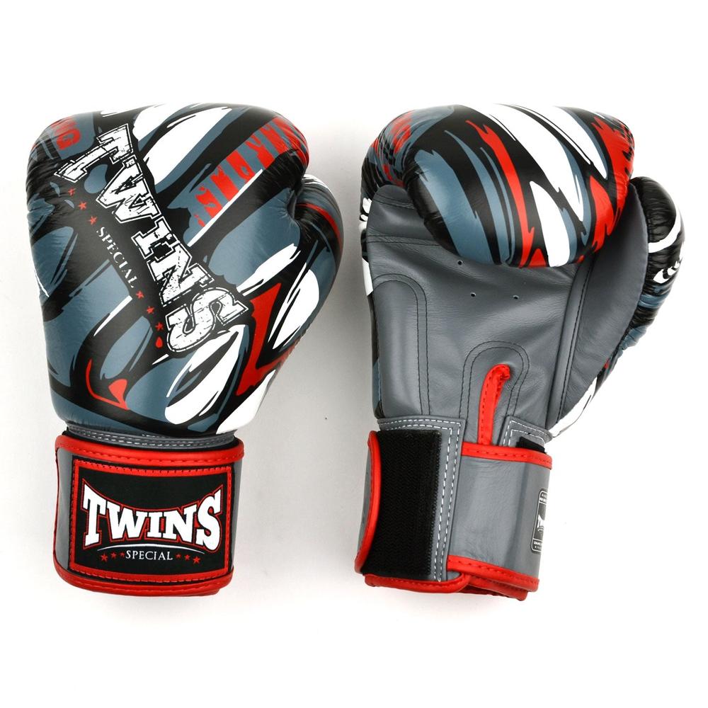 Twins Demon Boxing Gloves - Grey/Red-Twins