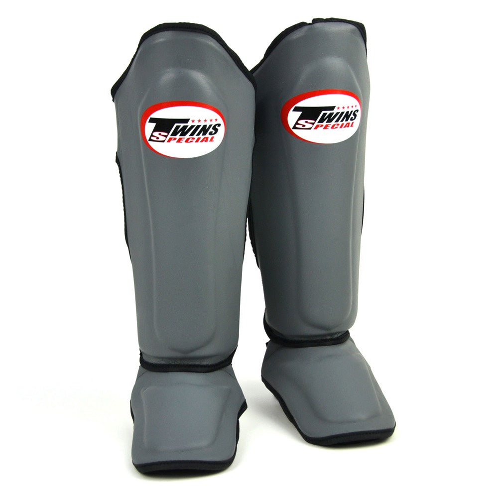 Twins Double Padded Shin Guards - Grey-Twins