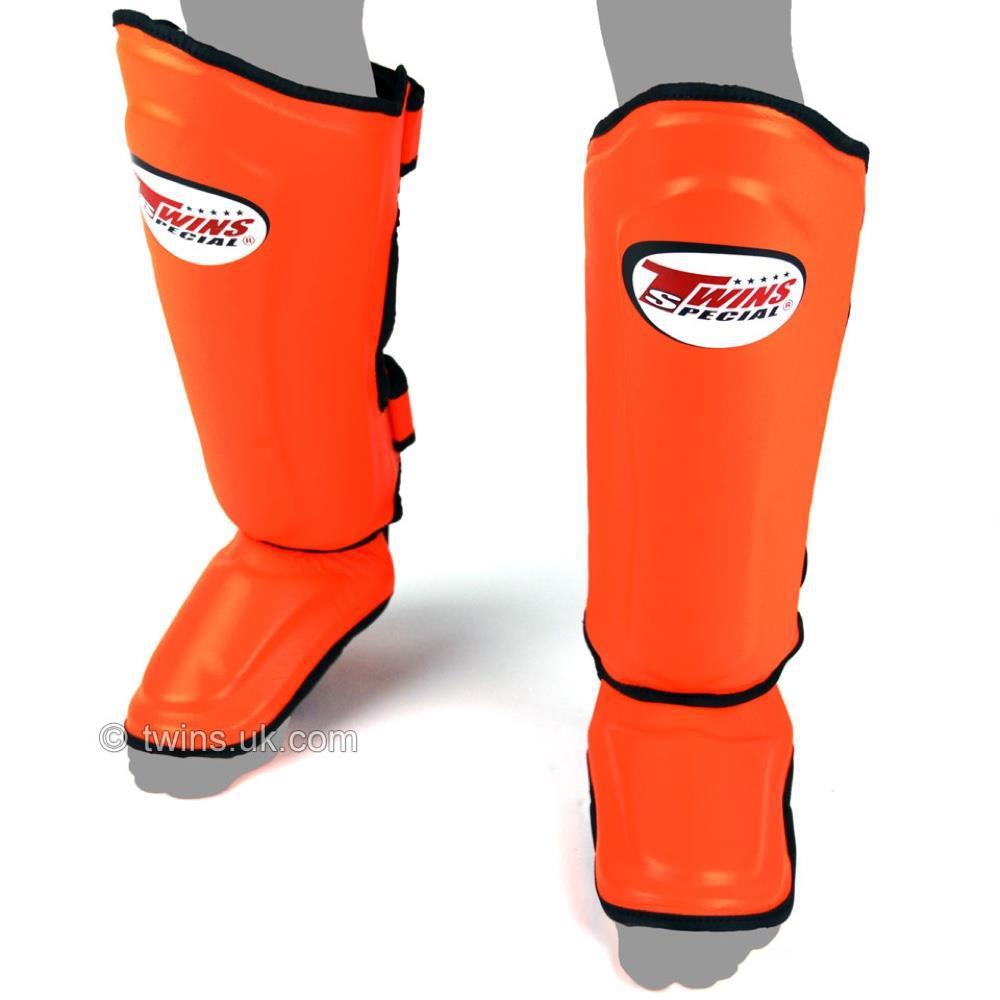 Twins Double Padded Shin Guards - Orange-Twins